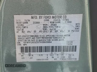 2007 Ford Escape XLT with VIN 1FMYU03Z57KB60984, listed as a Copart auction lot 70270904 with 93,585 mi miles and Clean Title. Bid and sale history available at carsss.com. Image 13.