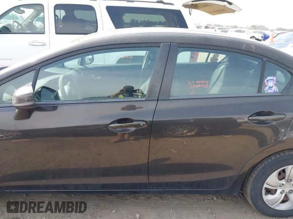 2013 Honda Civic LX with VIN 19XFB2F50DE206161, listed as a IAAI auction lot 41773555 with 165,733 mi miles and . Bid and sale history available at DreamBid. Image 14.
