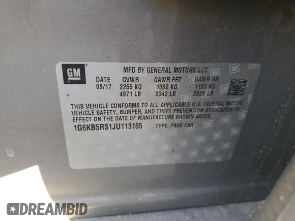 2018 Cadillac CT6 AWD z VIN 1G6KB5RS1JU113165, wystawiony jako Copart lot #88909765 z przebiegiem 58 777 mil mil oraz Szkoda całkowita • Salvage title. Historia ofert i sprzedaży dostępna na DreamBid. Obrazek 12.