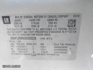 2016 Chevrolet Equinox LS with VIN 2GNFLEEKXG6302235, listed as a IAAI auction lot 41892068 with 107,316 mi miles. Bid and sale history available at carsss.com. Image 9.