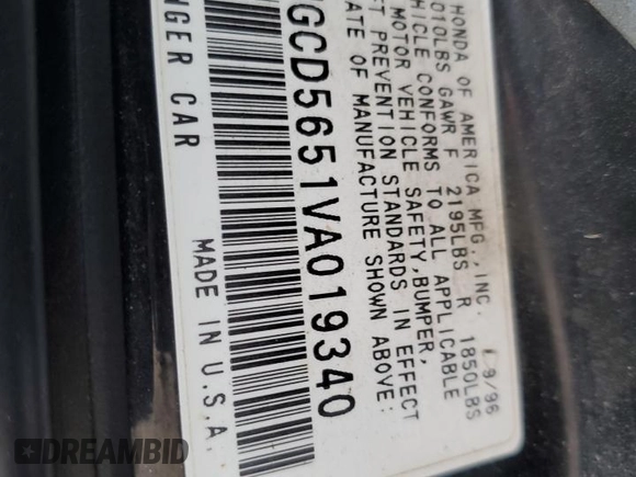 1997 Honda Accord EX with VIN 1HGCD5651VA019340, listed as a Copart auction lot 83451114 with 214,604 mi miles and Salvage Title. Bid and sale history available at DreamBid. Image 15.