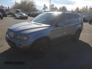 2005 BMW X5 4.4i with VIN 5UXFB53575LV16692, listed as a Copart auction lot 77866544 with 153,963 mi miles and Clean Title. Bid and sale history available at carsss.com. Image 1.