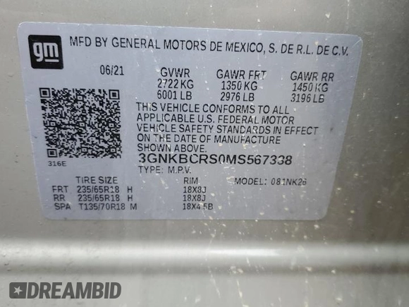 2021 Chevrolet Blazer LT z VIN 3GNKBCRS0MS567338, wystawiony jako Copart lot #55032155 z przebiegiem 50 202 mil mil oraz Szkoda całkowita • Salvage title. Historia ofert i sprzedaży dostępna na DreamBid. Obrazek 13.