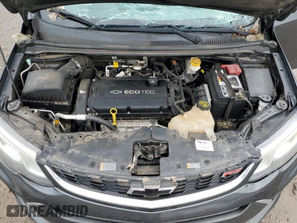 2018 Chevrolet Sonic LT z VIN 1G1JD6SH0J4108152, wystawiony jako Copart lot #55585585 z przebiegiem 42 040 mil mil oraz Szkoda całkowita • Salvage title. Historia ofert i sprzedaży dostępna na DreamBid. Obrazek 11.
