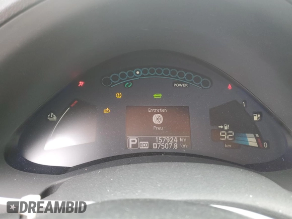 2015 Nissan LEAF S z VIN 1N4AZ0CP9FC321115, wystawiony jako Copart lot #57114655 z przebiegiem 157 924 mil mil oraz Szkoda całkowita • Salvage title. Historia ofert i sprzedaży dostępna na DreamBid. Obrazek 9.
