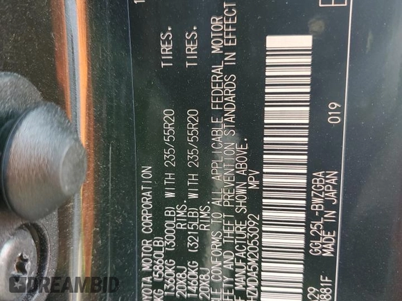 2021 Lexus RX 350 z VIN JTJHZMDA5M2053092, wystawiony jako Copart lot #57295285 z przebiegiem 46 496 mil mil oraz Szkoda całkowita • Salvage title. Historia ofert i sprzedaży dostępna na DreamBid. Obrazek 13.