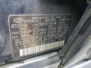 2005 Hyundai Santa Fe GLS with VIN KM8SC13D45U906801, listed as a Copart auction lot 53427275 with 199,612 mi miles and Clean Title. Bid and sale history available at carsss.com. Image 13.