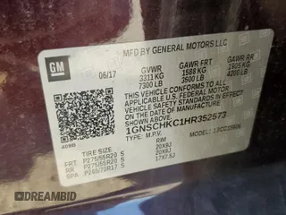2017 Chevrolet Suburban LT z VIN 1GNSCHKC1HR352573, wystawiony jako Copart lot #55862305 z przebiegiem 167 638 mil mil oraz Szkoda całkowita • Salvage title. Historia ofert i sprzedaży dostępna na DreamBid. Obrazek 14.