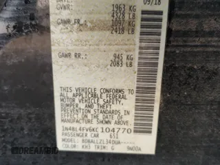 2019 Nissan Altima 2.5 Platinum with VIN 1N4BL4FV6KC104770, listed as a Copart auction lot 62910144 with 0 mi miles and Salvage Title. Bid and sale history available at carsss.com. Image 12.