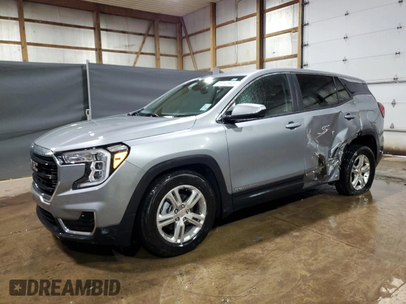 2024 GMC Terrain SLE z VIN 3GKALMEG0RL372967, wystawiony jako Copart lot #59143945 z przebiegiem 26 511 mil mil oraz Czysty tytuł • Clean title. Historia ofert i sprzedaży dostępna na DreamBid. Obrazek 1.