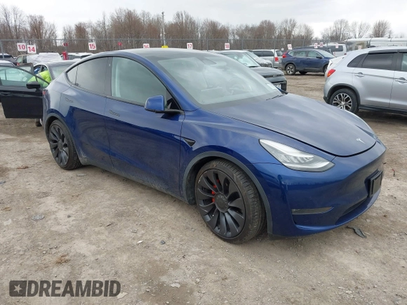 2020 Tesla Model Y Long Range with VIN 5YJYGDEF0LF000380, listed as a IAAI auction lot 41867489 with 66,294 mi miles and . Bid and sale history available at DreamBid. Image 1.