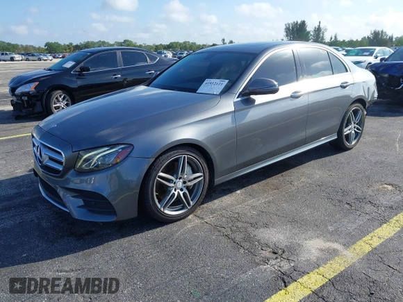 2017 Mercedes-Benz E with VIN WDDZF4JB4HA120585, listed as a IAAI auction lot 41912121 with 107,649 mi miles. Bid and sale history available at carsss.com. Image 2.