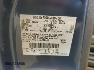 2005 Ford Escape XLT with VIN 1FMCU93155DA27040, listed as a Copart auction lot 62453695 with 167,856 mi miles and Clean title. Bid and sale history available at DreamBid. Image 13.