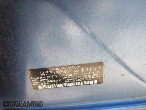 2018 Subaru Crosstrek Limited with VIN JF2GTALC5JH351363, listed as a IAAI auction lot 42071193 with 101,415 mi miles and . Bid and sale history available at DreamBid. Image 9.
