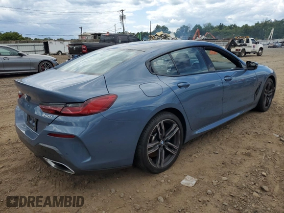 2022 BMW 8 Series 840i with VIN WBAGV4C07NCJ71205, listed as a Copart auction lot 62498374 with 9,531 mi miles and Salvage title. Bid and sale history available at DreamBid. Image 3.