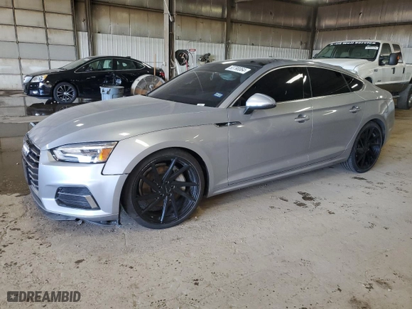 2018 Audi A5 Sportback Premium with VIN WAUANCF5XJA017231, listed as a Copart auction lot 53790064 with NaN miles and Salvage Title. Bid and sale history available at carsss.com. Image 1.