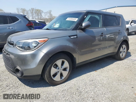 2015 Kia Soul with VIN KNDJN2A27F7121724, listed as a Copart auction lot 51036535 with 57,590 mi miles and Salvage Title. Bid and sale history available at DreamBid. Image 1.