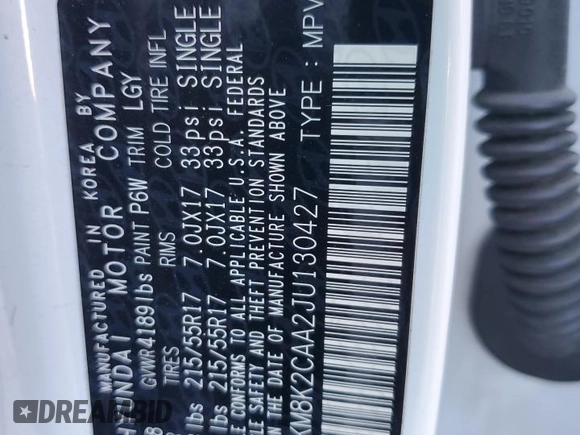 2018 Hyundai Kona SEL with VIN KM8K2CAA2JU130427, listed as a Copart auction lot 75738634 with 110,135 mi miles and Salvage Title. Bid and sale history available at carsss.com. Image 12.