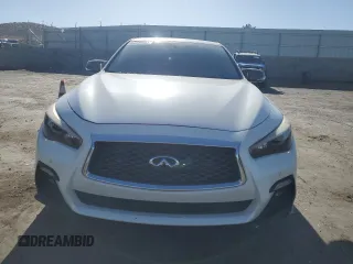 2018 Infiniti Q50 Red Sport 400 with VIN JN1FV7AP3JM461528, listed as a Copart auction lot 54928565 with 91,501 mi miles and Clean Title. Bid and sale history available at DreamBid. Image 5.