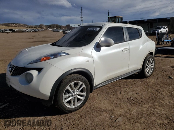 2014 Nissan Juke S with VIN JN8AF5MV5ET481301, listed as a Copart auction lot 45581615 with 109,936 mi miles and Salvage title. Bid and sale history available at DreamBid. Image 1.