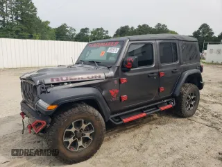 2018 Jeep Wrangler Unlimited Rubicon with VIN 1C4HJXFG9JW177657, listed as a Copart auction lot 59025575 with 99,952 mi miles and Salvage title. Bid and sale history available at DreamBid. Image 1.
