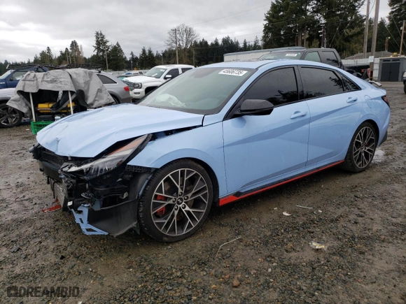 2023 Hyundai Elantra N with VIN KMHLW4AK9PU011984, listed as a Copart auction lot 45606735 with 29,922 mi miles and Salvage Title. Bid and sale history available at carsss.com. Image 1.