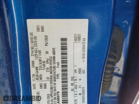 2020 Ford Ranger XL with VIN 1FTER4FH0LLA88079, listed as a Copart auction lot 56171455 with Not provided miles and Salvage title. Bid and sale history available at DreamBid. Image 12.