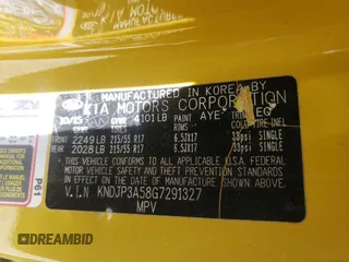 2016 Kia Soul + z VIN KNDJP3A58G7291327, wystawiony jako Copart lot #53488695 z przebiegiem 96 534 mil mil oraz Szkoda całkowita • Salvage title. Historia ofert i sprzedaży dostępna na DreamBid. Obrazek 13.