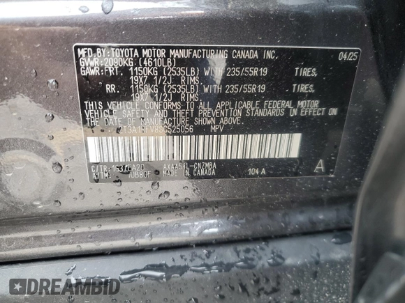 2025 Toyota RAV4 XLE Premium with VIN 2T3A1RFV8SC525056, listed as a Copart auction lot 57753695 with 1,051 mi miles and Clean title. Bid and sale history available at DreamBid. Image 13.