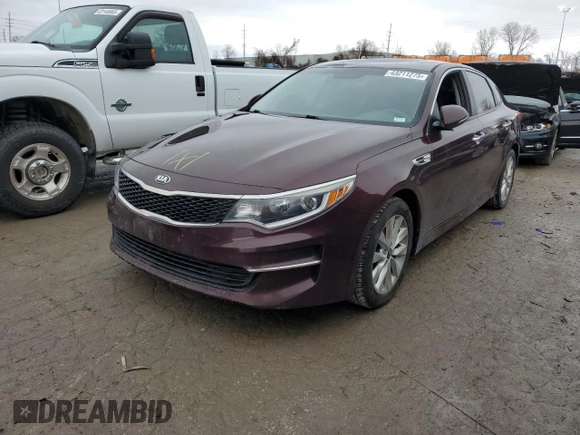 2017 Kia Optima LX with VIN 5XXGT4L35HG166544, listed as a Copart auction lot 43211275 with 124,274 mi miles and Clean Title. Bid and sale history available at carsss.com. Image 1.