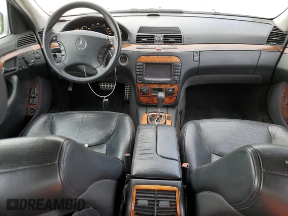 2005 Mercedes-Benz S 55 AMG with VIN WDBNG74J55A454080, listed as a Copart auction lot 50965305 with 139,677 mi miles and Salvage Title. Bid and sale history available at DreamBid. Image 8.