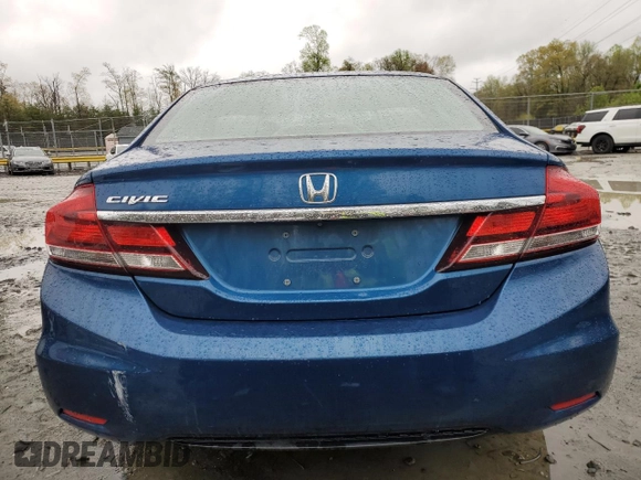 2013 Honda Civic LX with VIN 2HGFB2F55DH518806, listed as a Copart auction lot 51076125 with 109,702 mi miles and Salvage Title. Bid and sale history available at DreamBid. Image 6.