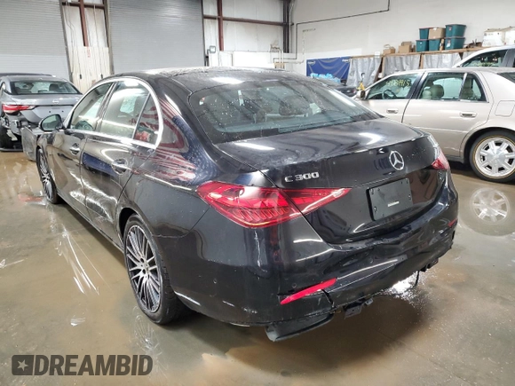 2025 Mercedes-Benz C 300 with VIN W1KAF4HB3SR242642, listed as a Copart auction lot 49090085 with 4,968 mi miles and Salvage Title. Bid and sale history available at DreamBid. Image 2.