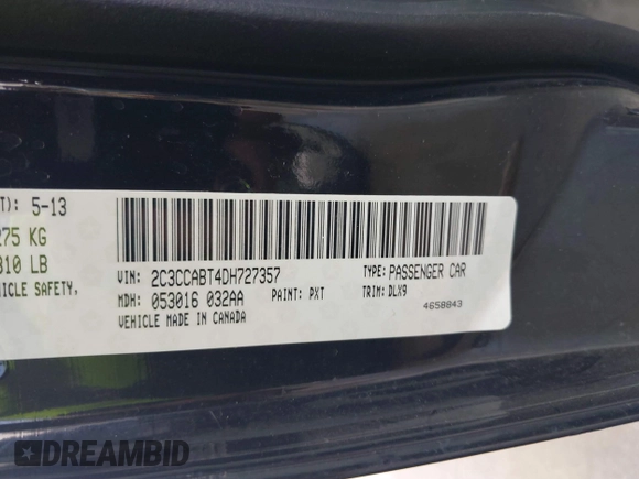 2013 Chrysler 300 with VIN 2C3CCABT4DH727357, listed as a IAAI auction lot 41910120 with 232,421 mi miles. Bid and sale history available at carsss.com. Image 9.