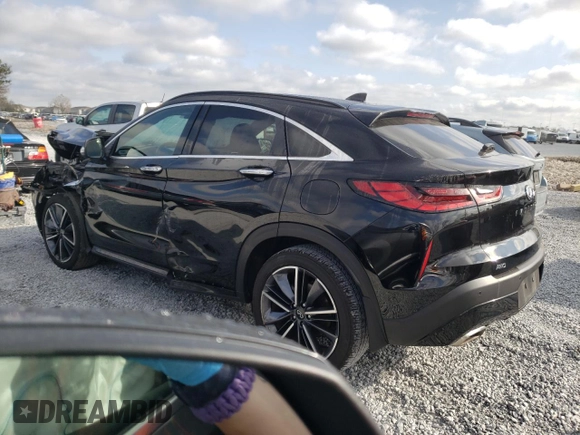 2024 Infiniti QX55 Essential with VIN 3PCAJ5KRXRF108182, listed as a Copart auction lot 44345325 with 15,090 mi miles and Salvage Title. Bid and sale history available at DreamBid. Image 2.