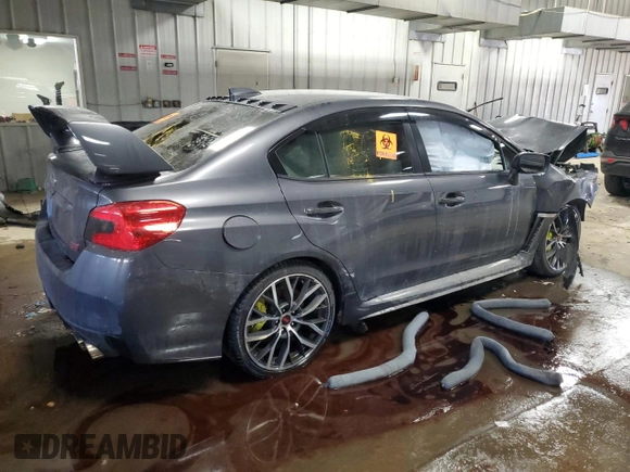 2020 Subaru WRX STI with VIN JF1VA2E6XL9829157, listed as a Copart auction lot 45809505 with 0 mi miles and Salvage Title. Bid and sale history available at carsss.com. Image 3.