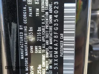 2015 Kia Optima LX z VIN 5XXGM4A78FG354023, wystawiony jako Copart lot #56218145 z przebiegiem 103 054 mil mil oraz Szkoda całkowita • Salvage title. Historia ofert i sprzedaży dostępna na DreamBid. Obrazek 12.