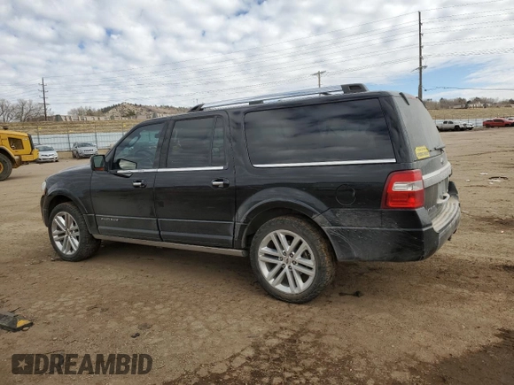 2017 Ford Expedition EL Platinum with VIN 1FMJK1MT6HEA39372, listed as a Copart auction lot 43160595 with 163,669 mi miles and Salvage Title. Bid and sale history available at carsss.com. Image 2.