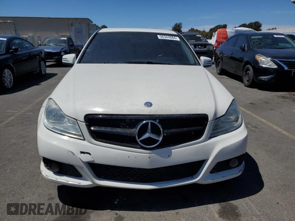 2012 Mercedes-Benz C with VIN WDDGF4KB9CA678589, listed as a Copart auction lot 56344084 with 46,850 mi miles and Salvage title. Bid and sale history available at DreamBid. Image 5.