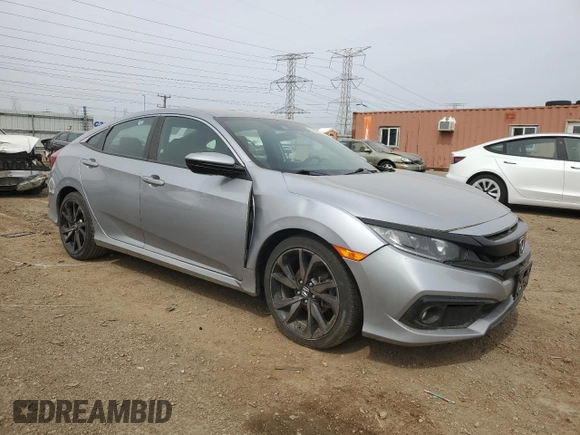 2019 Honda Civic Sport with VIN 2HGFC2F8XKH517042, listed as a Copart auction lot 51226175 with 45,419 mi miles and Salvage Title. Bid and sale history available at DreamBid. Image 4.