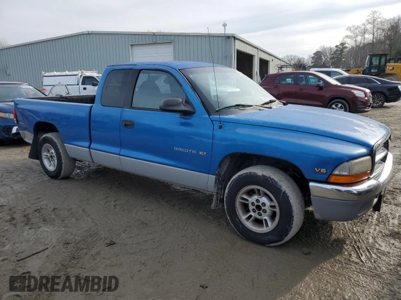 1999 Dodge Dakota SLT with VIN 1B7GL22X7XS121831, listed as a Copart auction lot 43424265 with 201,511 mi miles and Salvage Title. Bid and sale history available at carsss.com. Image 4.