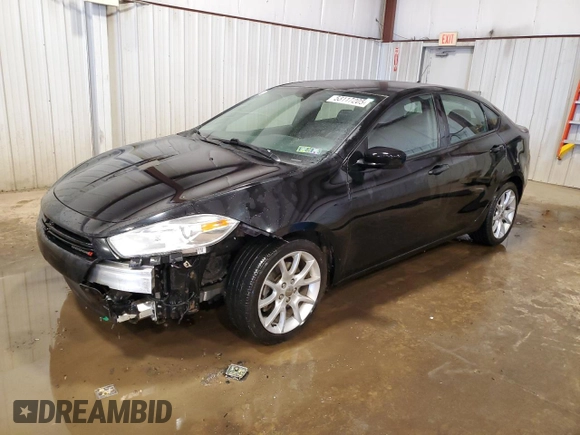 2013 Dodge Dart SXT with VIN 1C3CDFBA7DD233631, listed as a Copart auction lot 53117205 with 159,315 mi miles and Salvage Title. Bid and sale history available at carsss.com. Image 1.