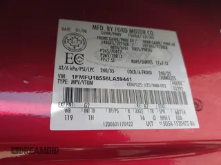 2006 Ford Expedition Eddie Bauer z VIN 1FMFU18556LA59441, wystawiony jako IAAI lot #42409969 z przebiegiem 250 723 mil mil oraz . Historia ofert i sprzedaży dostępna na DreamBid. Obrazek 9.
