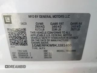 2019 Chevrolet Traverse LS with VIN 1GNERFKW9KJ281400, listed as a Copart auction lot 69558904 with 40,198 mi miles and Salvage Title. Bid and sale history available at carsss.com. Image 13.