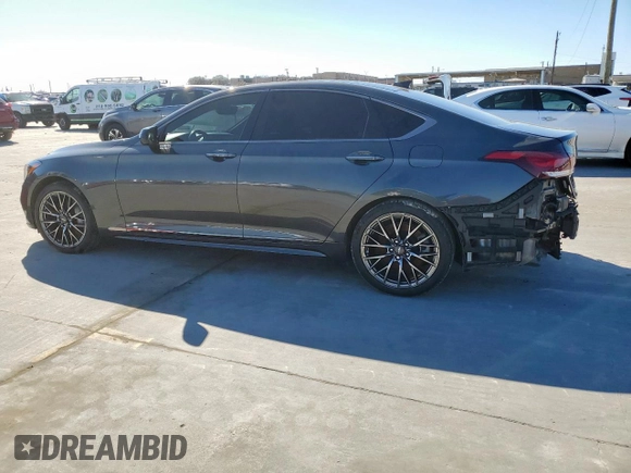 2018 Genesis G80 Sport with VIN KMHGN4JB5JU219162, listed as a Copart auction lot 46816185 with 58,056 mi miles and Salvage Title. Bid and sale history available at DreamBid. Image 2.