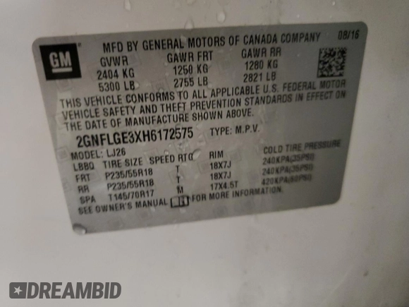 2017 Chevrolet Equinox Premier with VIN 2GNFLGE3XH6172575, listed as a Copart auction lot 84528844 with 98,207 mi miles and Non Repairable. Bid and sale history available at carsss.com. Image 13.