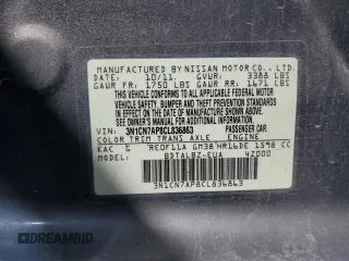 2012 Nissan Versa SL with VIN 3N1CN7AP8CL836863, listed as a Copart auction lot 46949615 with 133,681 mi miles and Salvage Title. Bid and sale history available at carsss.com. Image 12.
