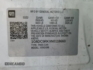 2022 Cadillac CT4 Sport z VIN 1G6DC5RKXN0118660, wystawiony jako Copart lot #52874385 z przebiegiem 33 494 mil mil oraz Szkody całkowita. Historia ofert i sprzedaży dostępna na DreamBid. Obrazek 14.