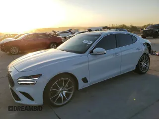 2022 Genesis G70 2.0T with VIN KMTG34TA7NU103693, listed as a Copart auction lot 73323644 with 10,901 mi miles and Salvage Title. Bid and sale history available at carsss.com. Image 1.