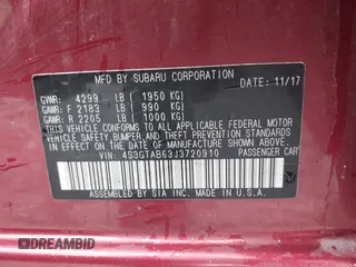 2018 Subaru Impreza Premium z VIN 4S3GTAB63J3720910, wystawiony jako IAAI lot #42331367 z przebiegiem 59 216 mil mil oraz . Historia ofert i sprzedaży dostępna na DreamBid. Obrazek 9.